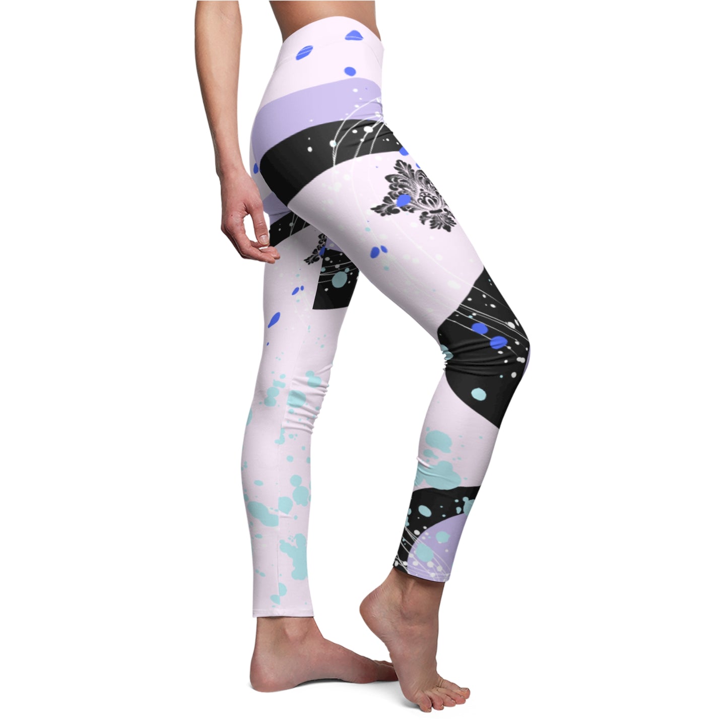 Women's Casual Leggings Vibrant Swirl Design. Original Cazool Design