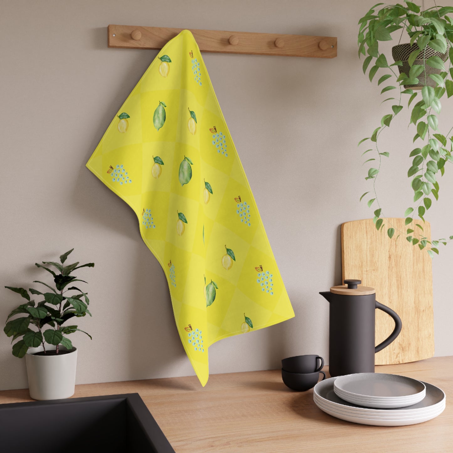 Lemons and Grapes Kitchen Tea Towel