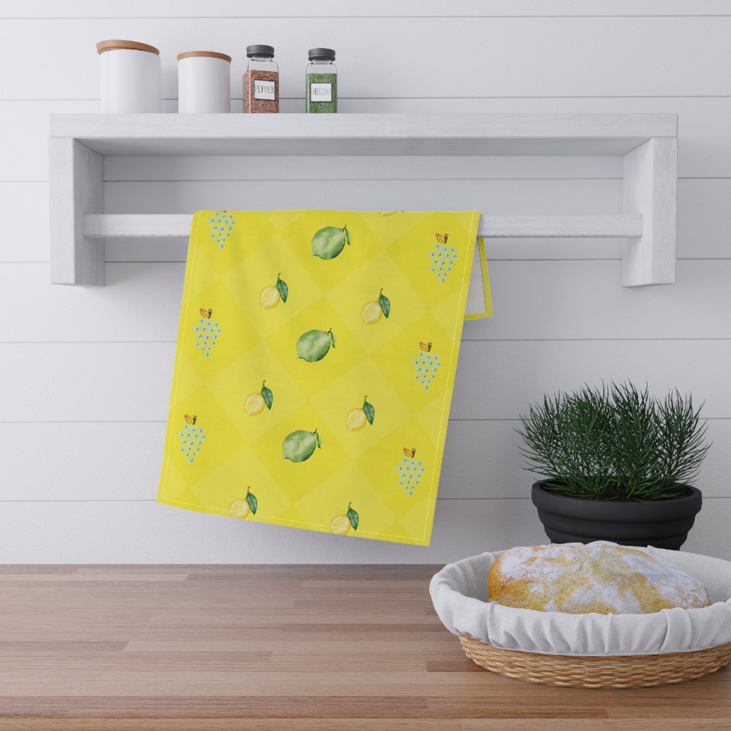 Lemons and Grapes Kitchen Tea Towel