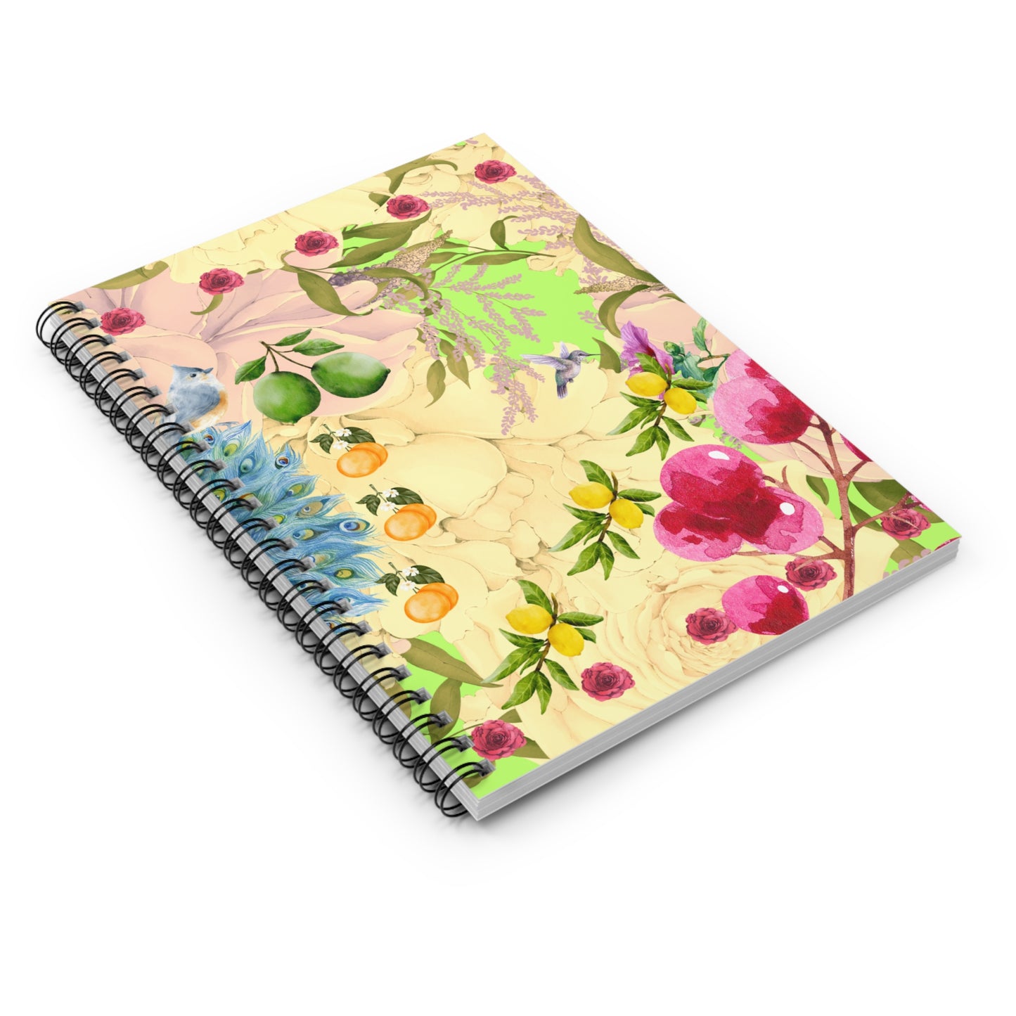 Bright Garden Theme Spiral Notebook - Ruled Line