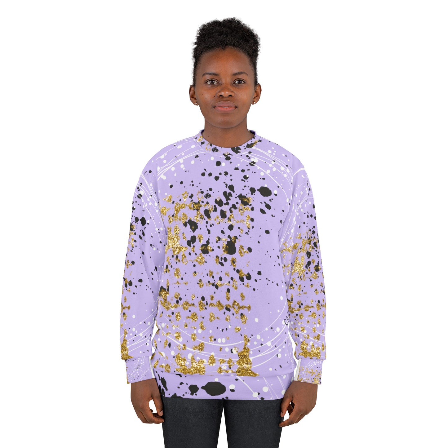 All Over Design Printed Crewneck Sweatshirt