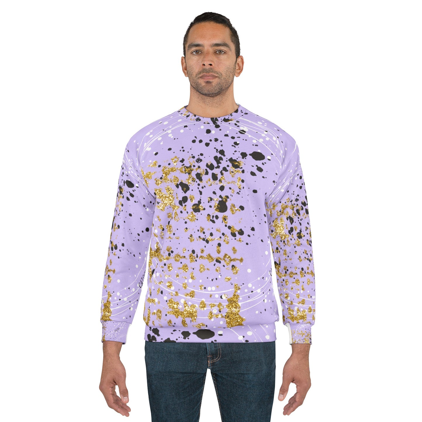 All Over Design Printed Crewneck Sweatshirt