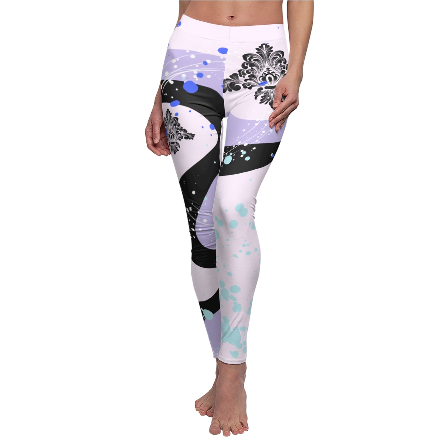 Women's Casual Leggings Vibrant Swirl Design. Original Cazool Design