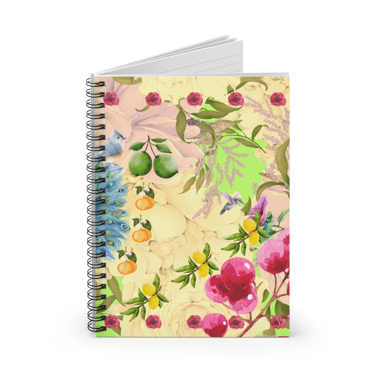 Bright Garden Theme Spiral Notebook - Ruled Line